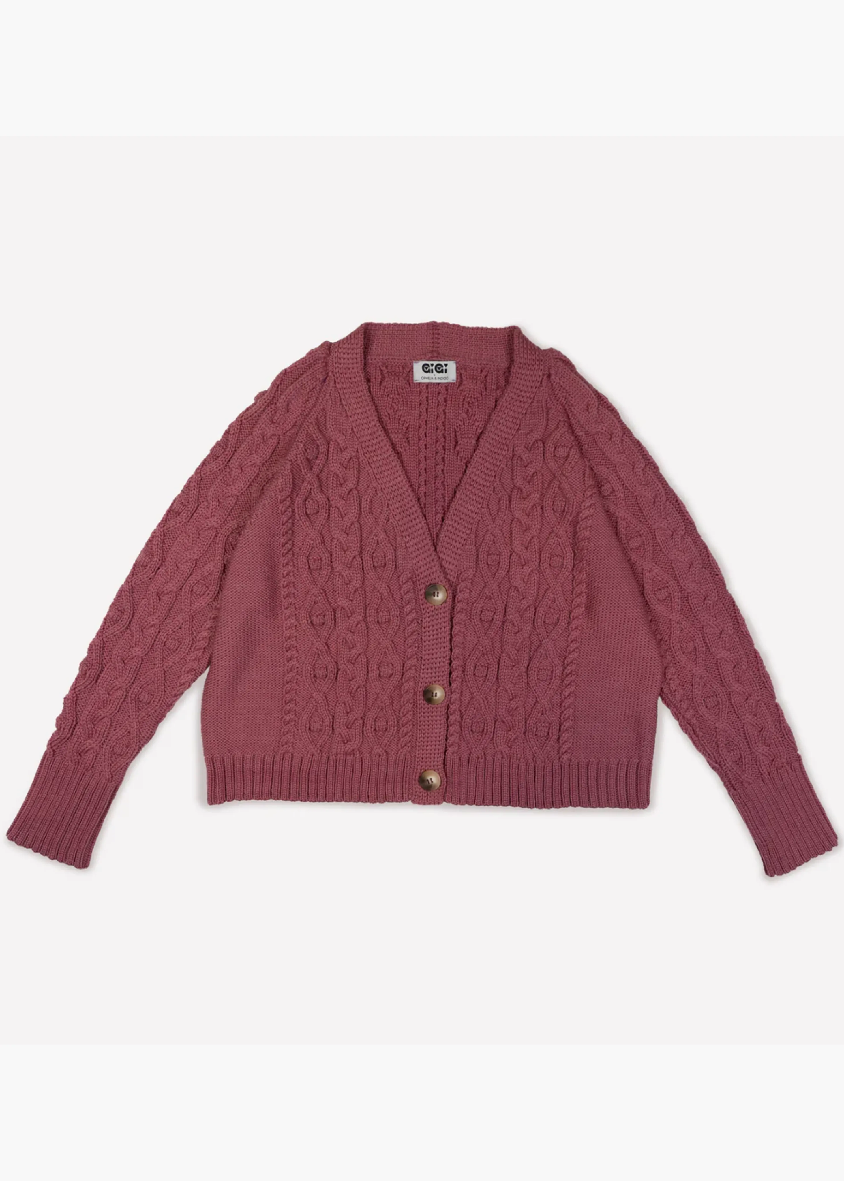 Able cardigan, dark rose