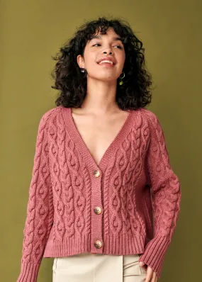 Able cardigan, dark rose