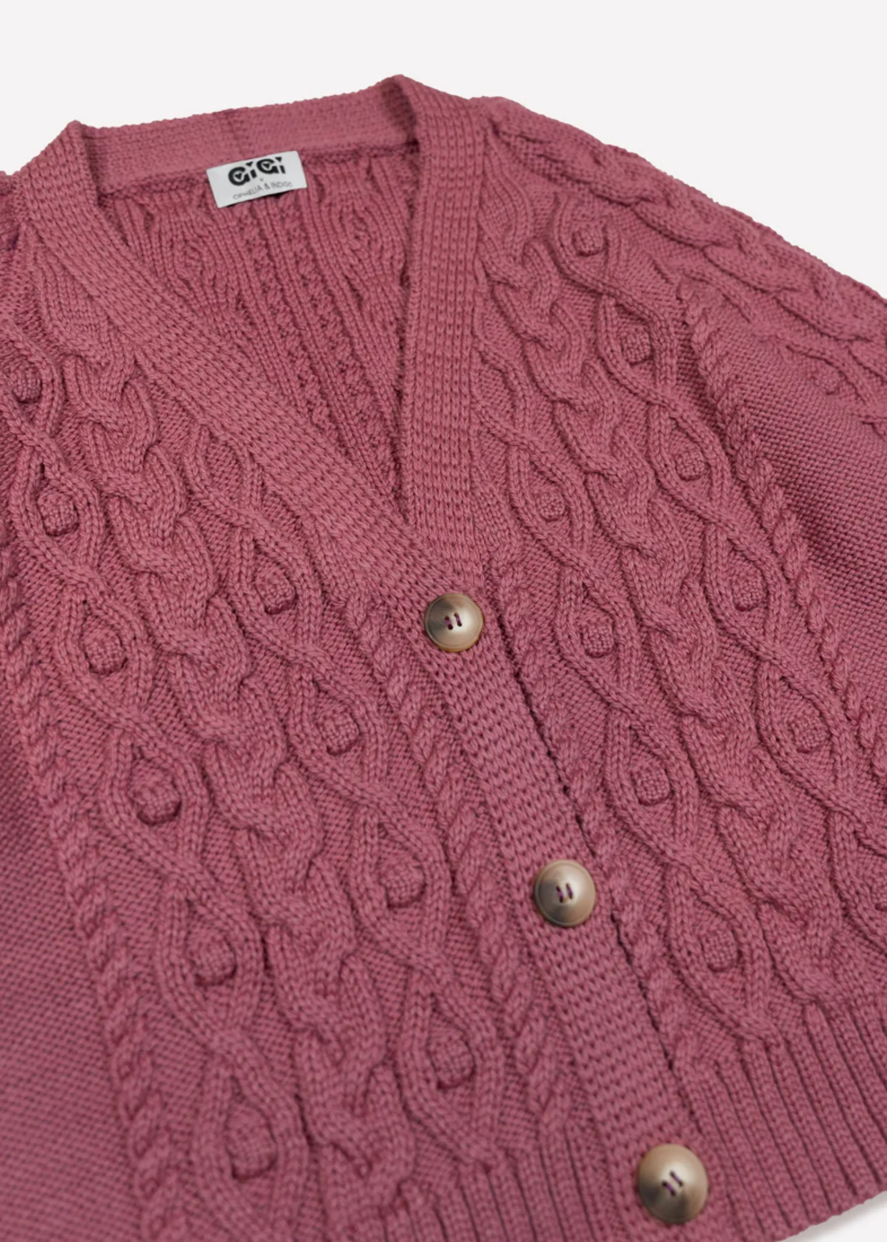 Able cardigan, dark rose