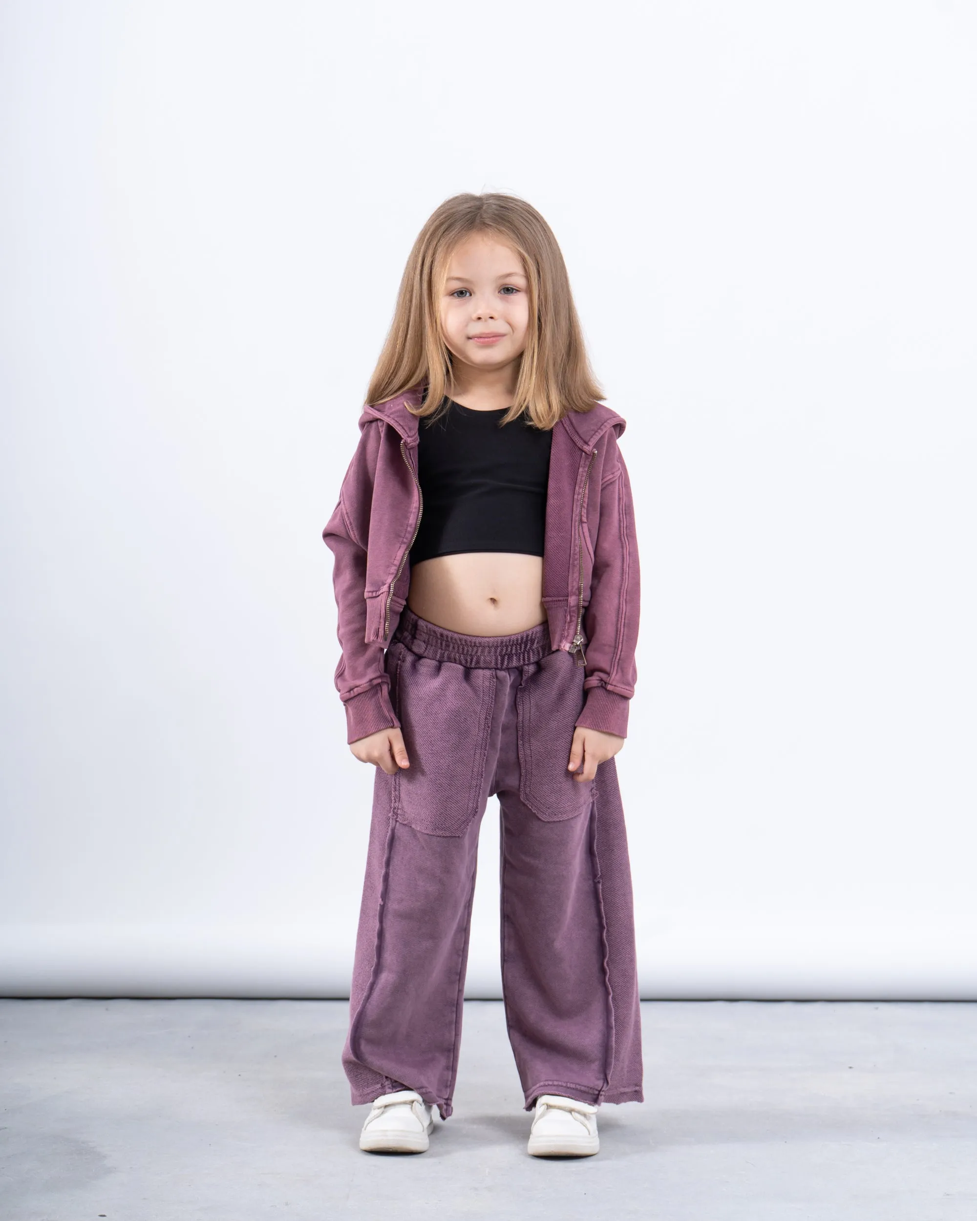 Acid-Wash Wide-Leg Pants