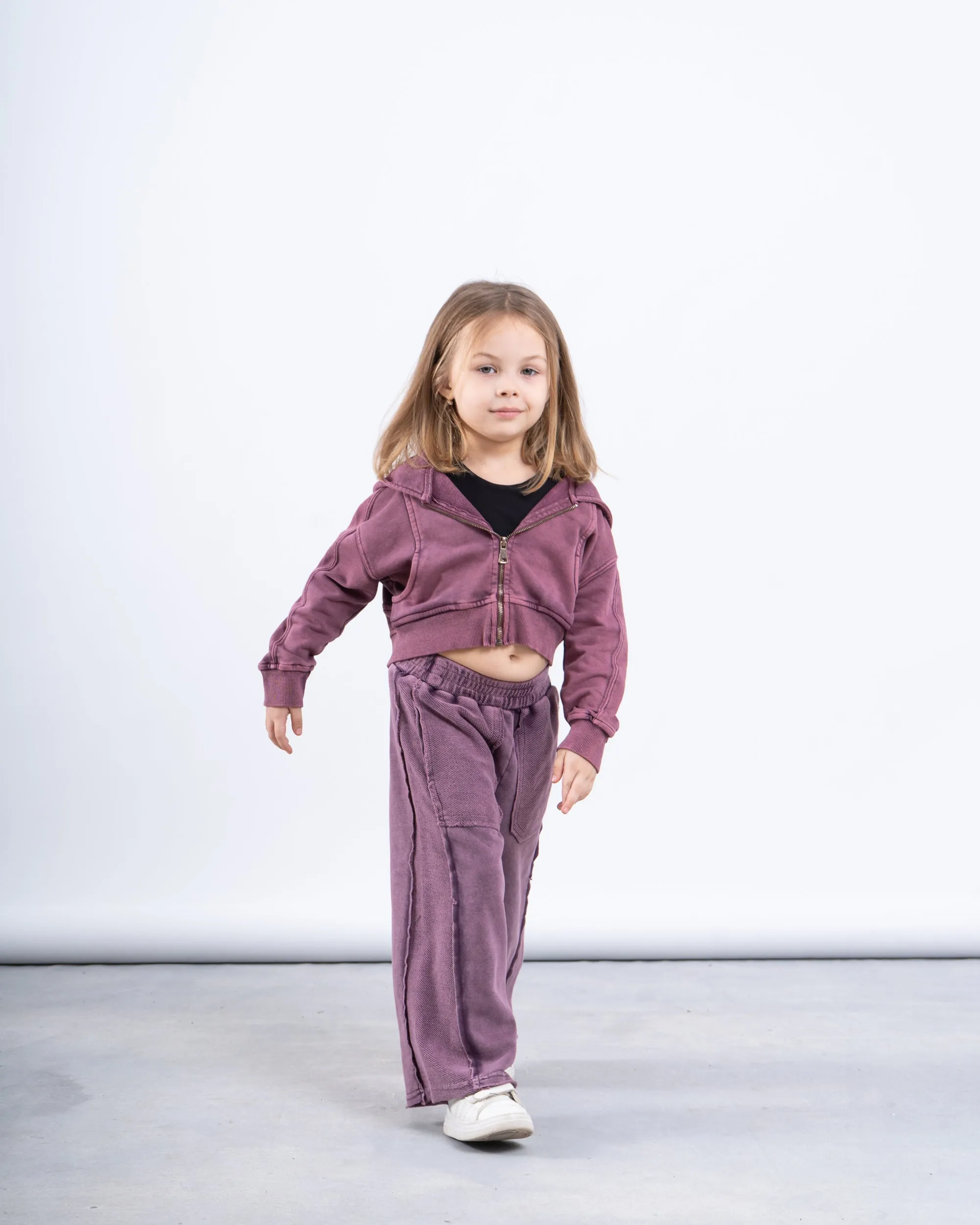 Acid-Wash Wide-Leg Pants