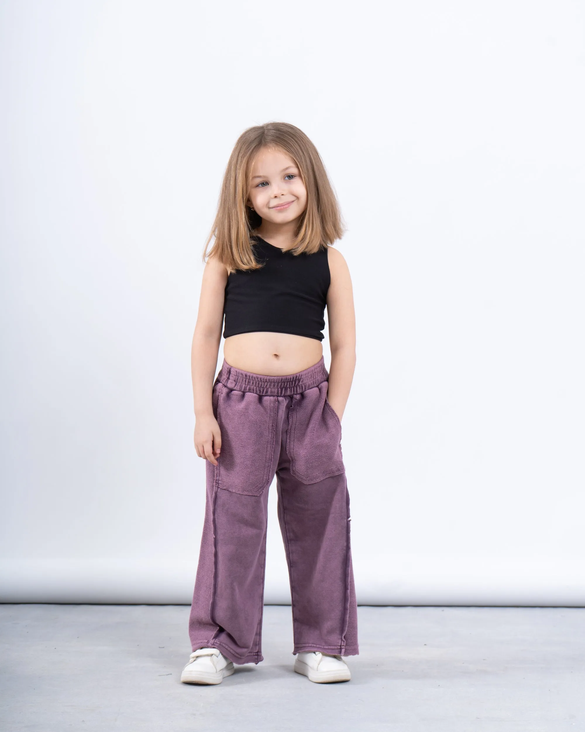 Acid-Wash Wide-Leg Pants
