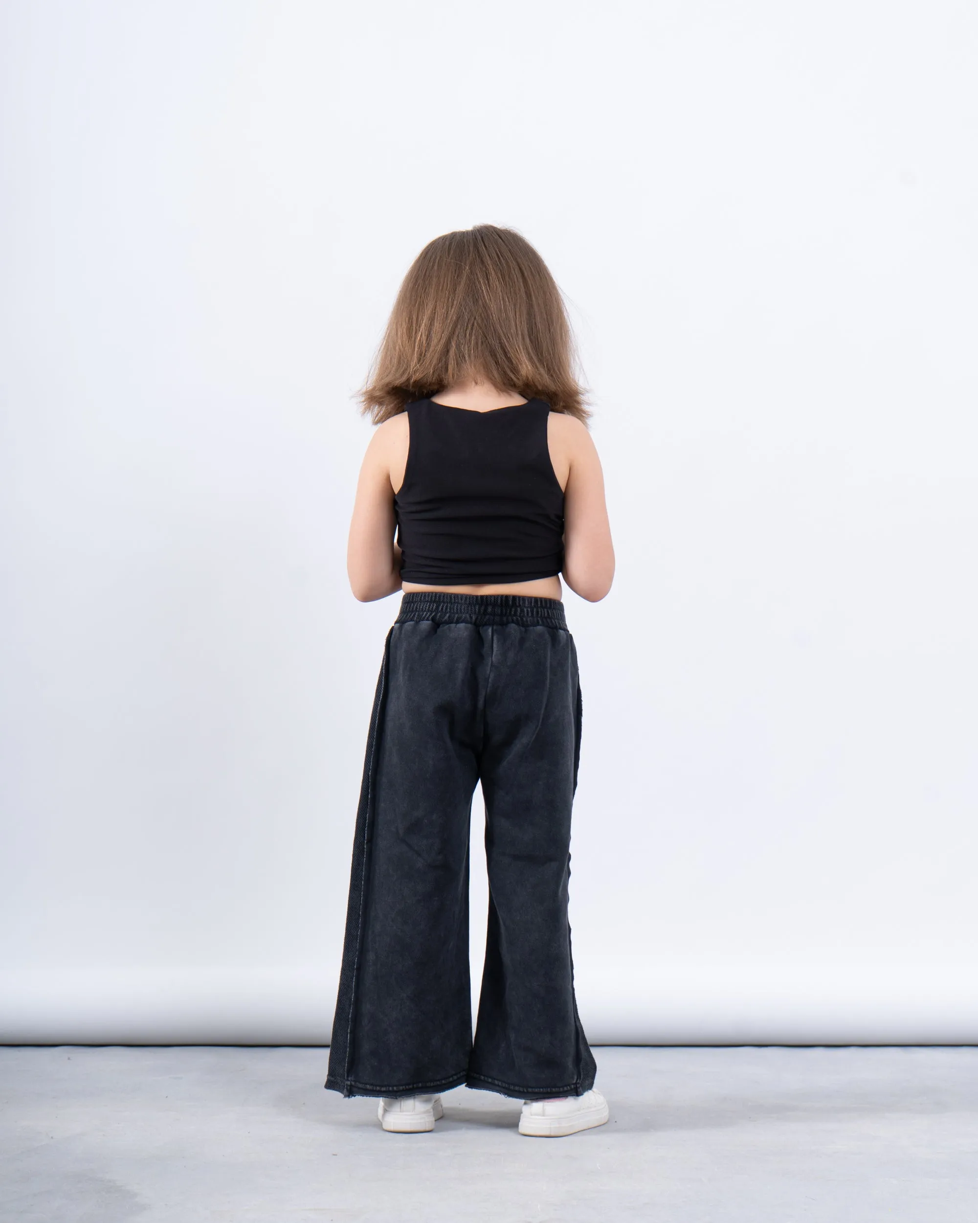Acid-Wash Wide-Leg Pants