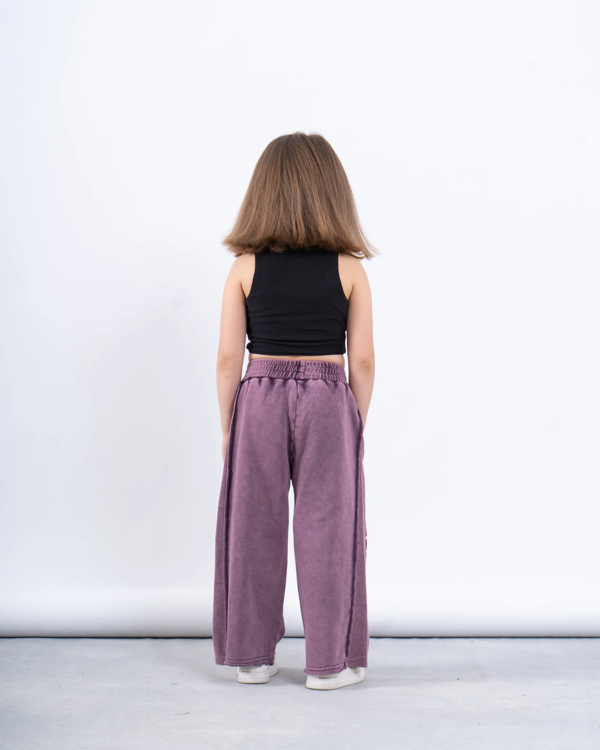 Acid-Wash Wide-Leg Pants