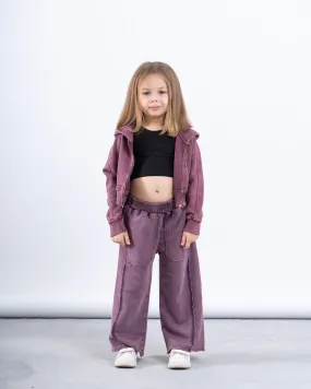 Acid-Wash Wide-Leg Pants