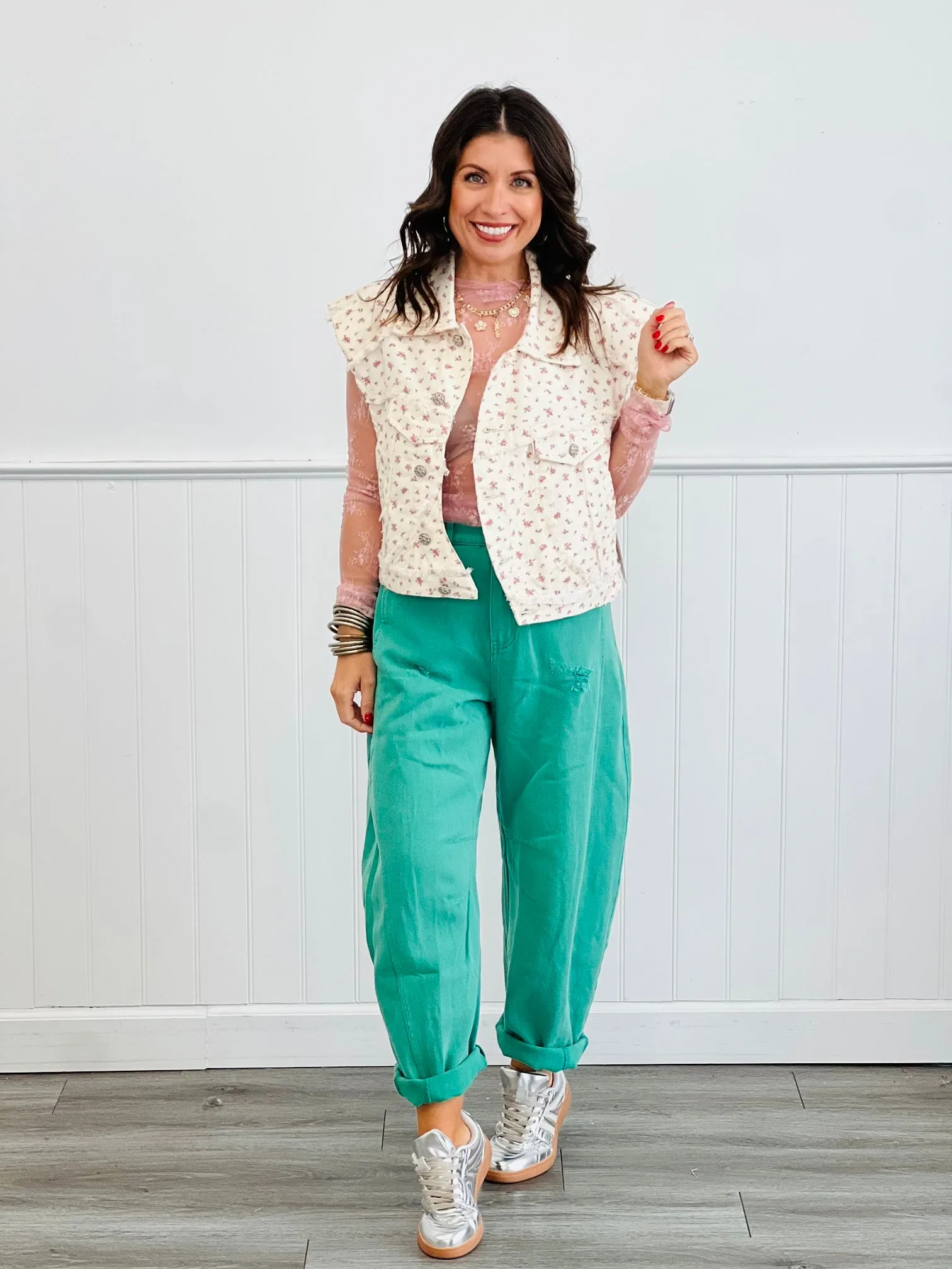 Acid Washed Denim Barrel Pants (Reg & Plus)-2 Colors