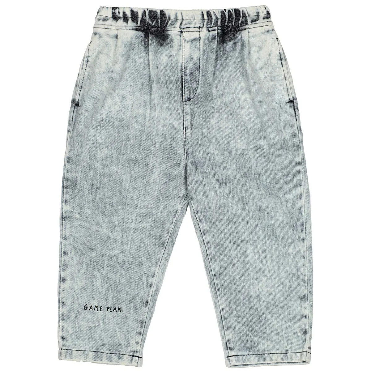 Acid Washed Loose Fit Denim Pants