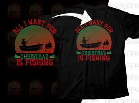 All I Want for Christmas is Fishing Png Digital Download
