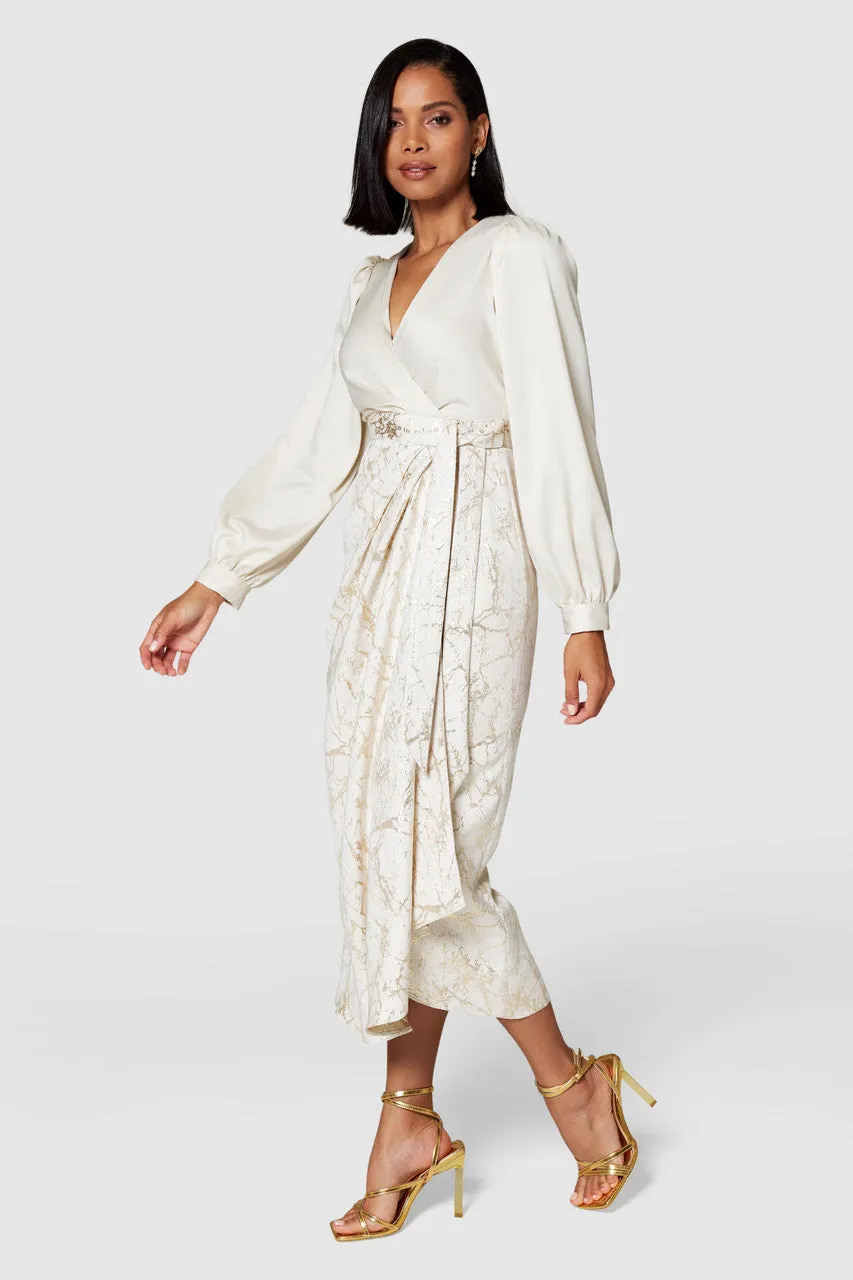 Closet Cream pencil wrap dress