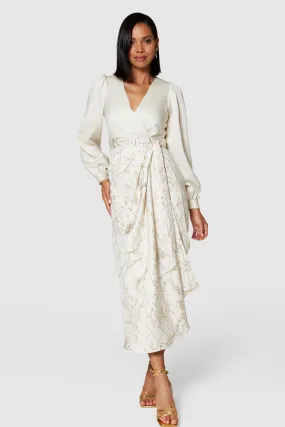  Long Sleeve Wrap Maxi WeddingGuestDresses