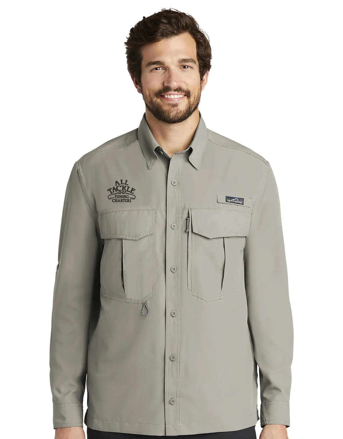 Custom Embroidered Eddie Bauer Fishing Shirts - Long Sleeve