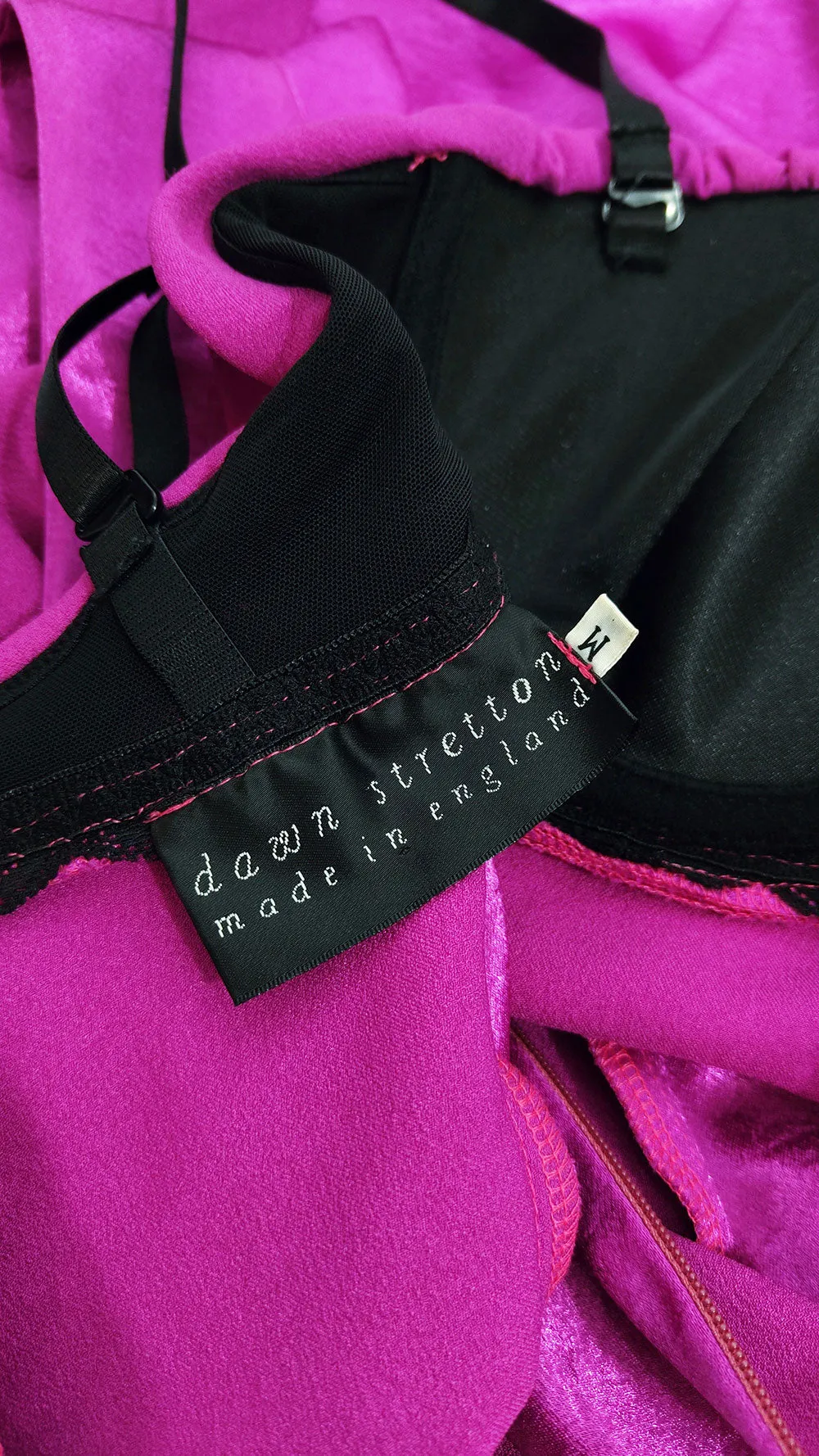 Dawn Stretton Vintage Satin Shelf Bust Y2k Cocktail Party Dress, 2000s