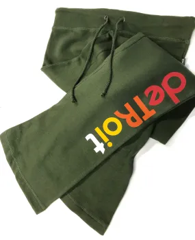 Detroit Rhythm Women's Flared Fleece Pants, Oregano Green