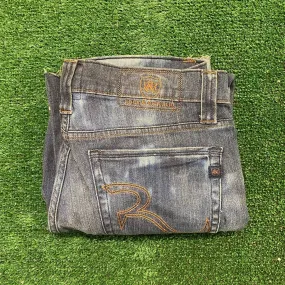 Distressed Bleached Faded Vintage Y2K Denim Jeans Pants