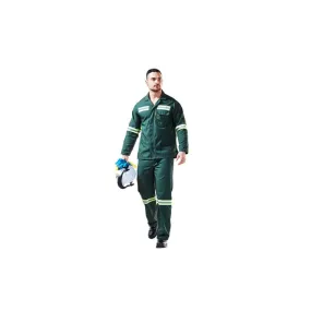 DROMEX POLY-VISCOSE BOTTLE GREEN ACID RESISTANT CONTI JACKET WITH REFL SIZE 38