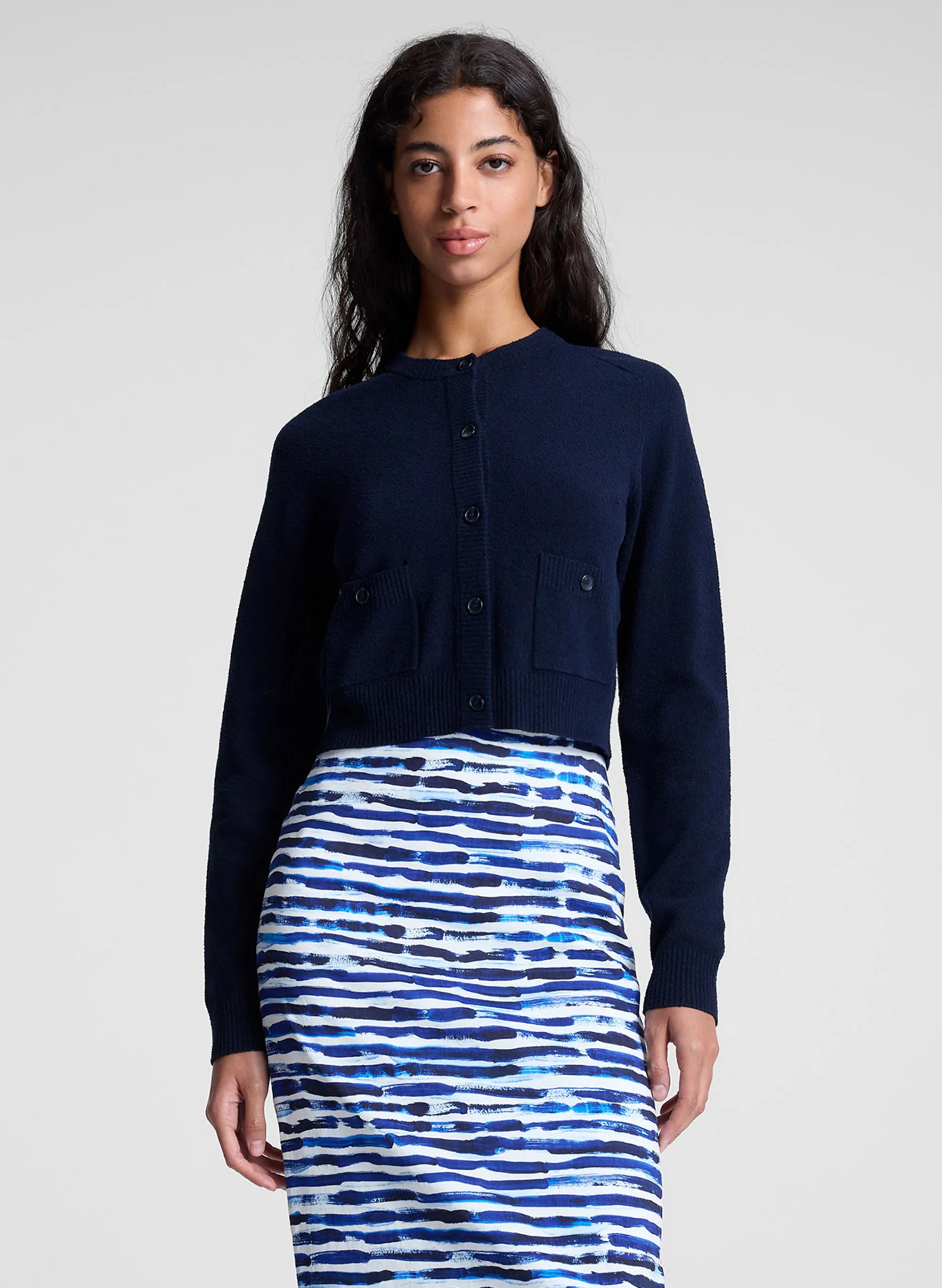 Elise Cotton Boucle Cardigan