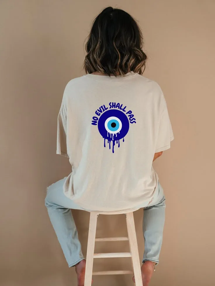 Evil Eye Drip Street Style Cotton T-shirt
