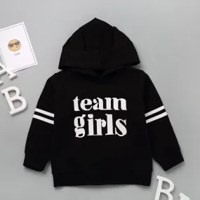 Girls Striped Long Sleeve Letter Printed Hooded T-shirts Wholesale