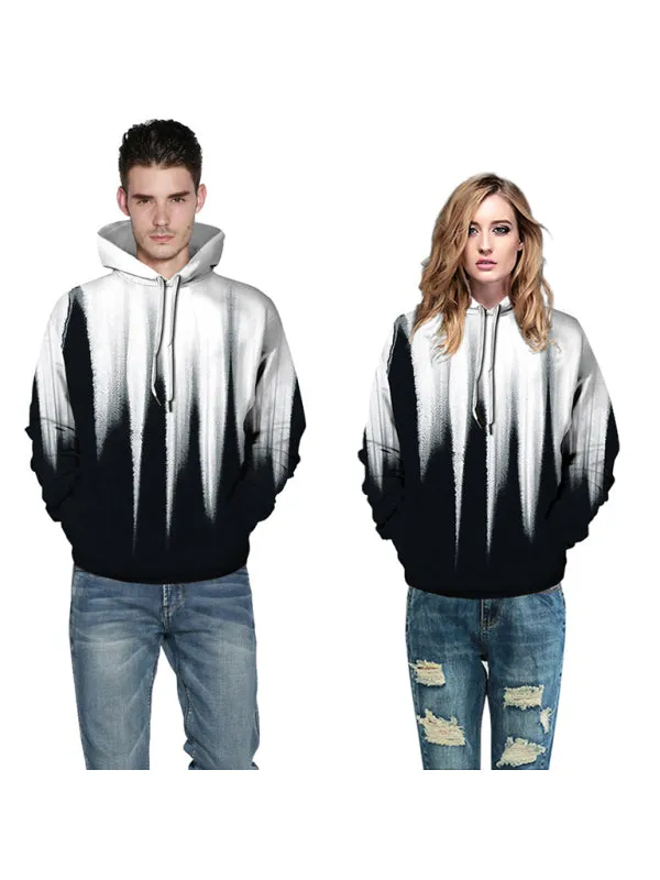Halloween Digital Print Hooded Long Sleeve Loose Pullover Sweatshirt