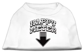Happy Meter Screen Printed Dog Shirt White XS (8)