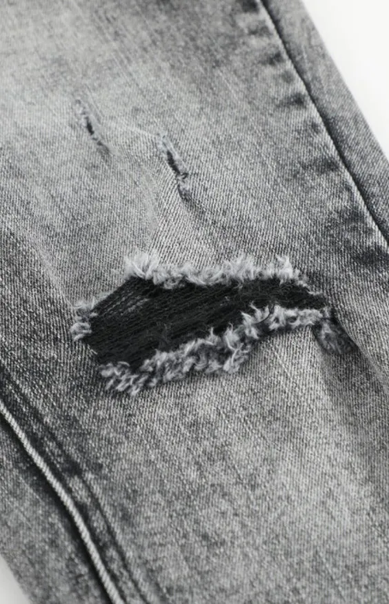 High Rise Black Acid wash denim