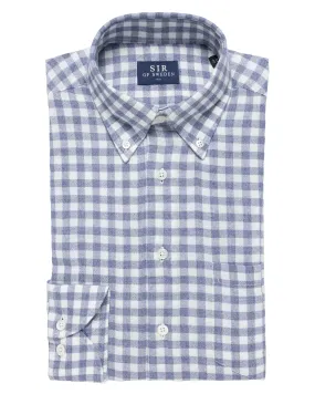 Jerry Blue Checked Wool Modal Shirt