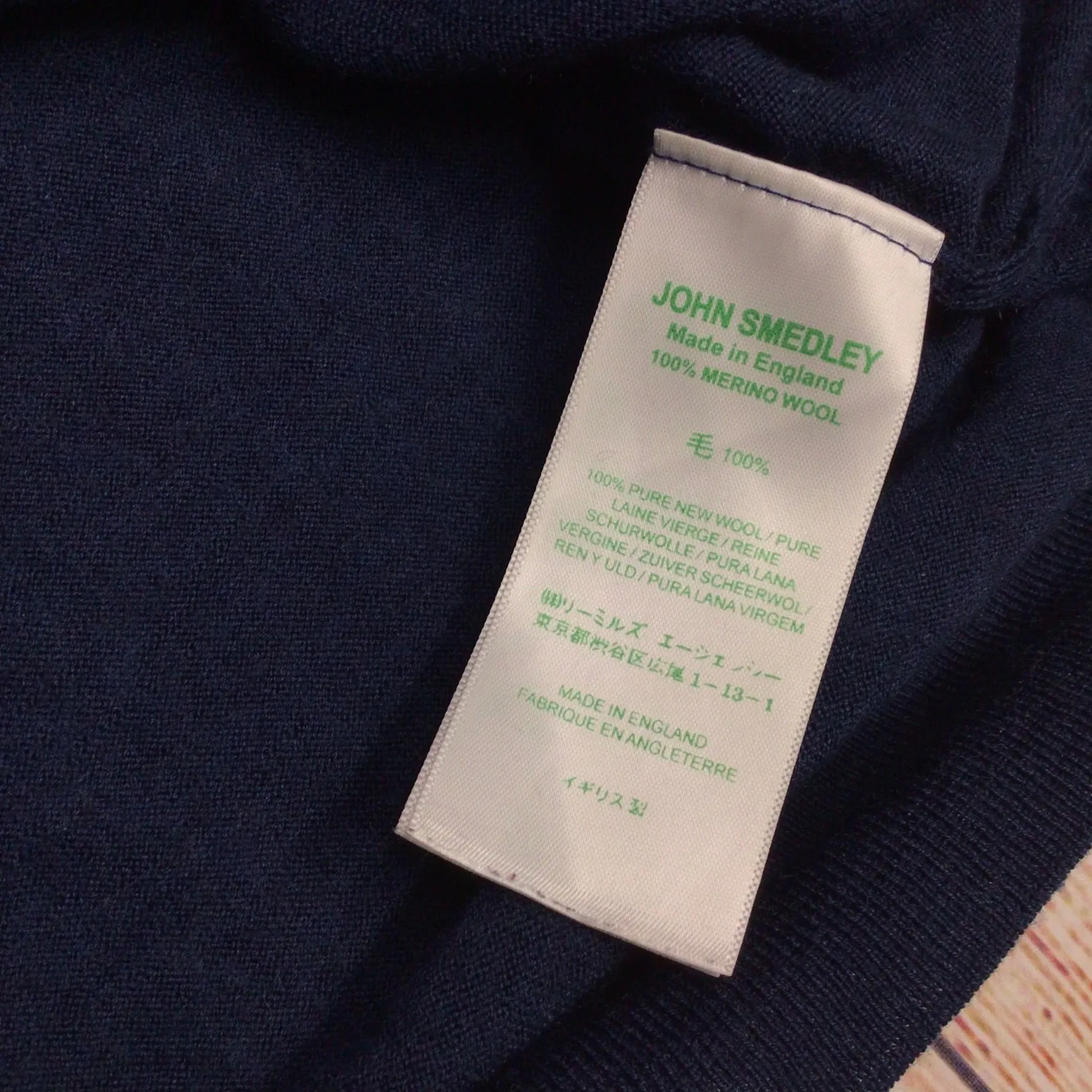 John Smedley Blue 100% Merino Wool Short Sleeve Polo Shirt Size L