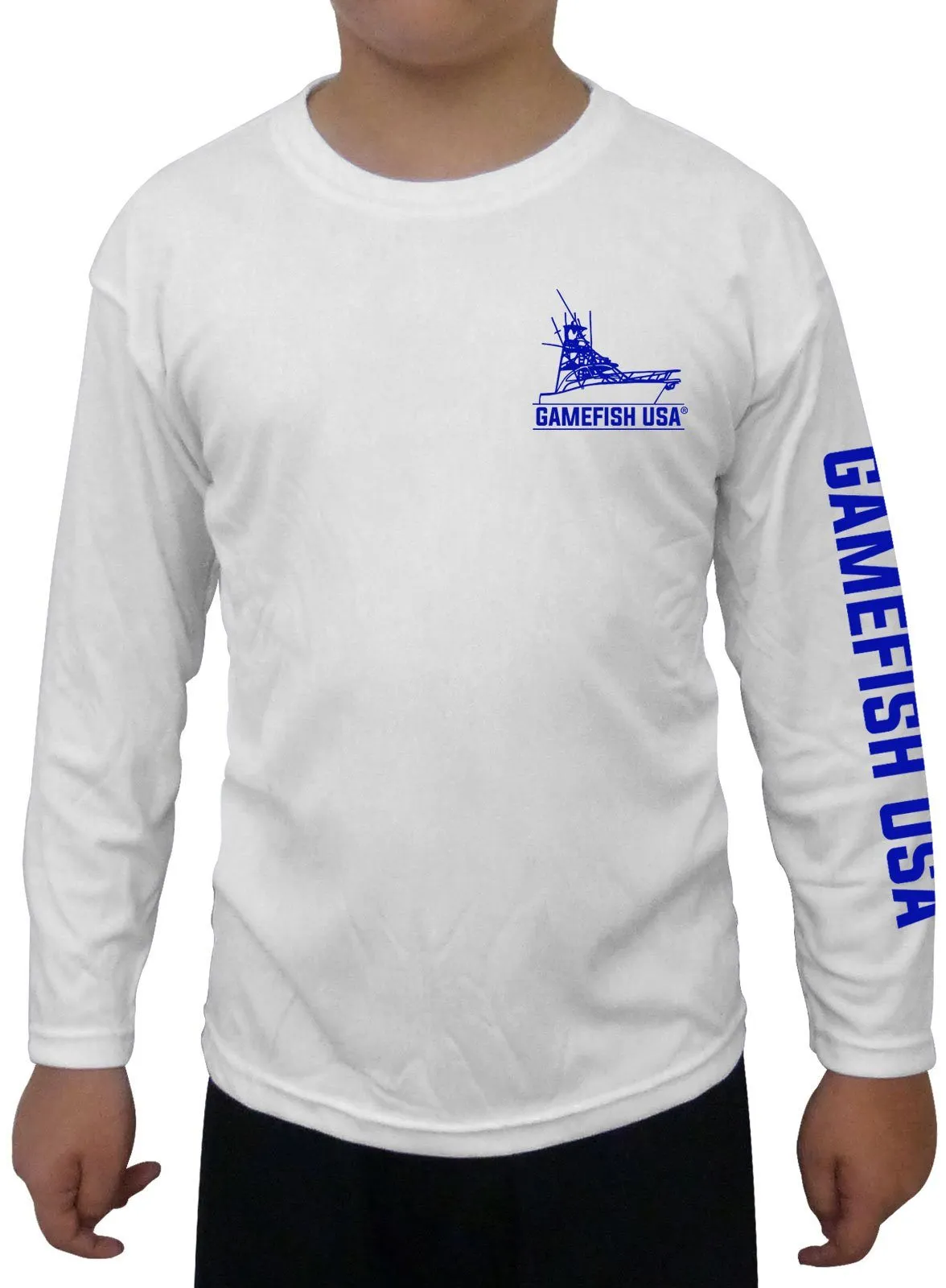 Kid's UPF 50 Long Sleeve Microfiber Moisture Wicking Performance Fishing Shirt Gamefish