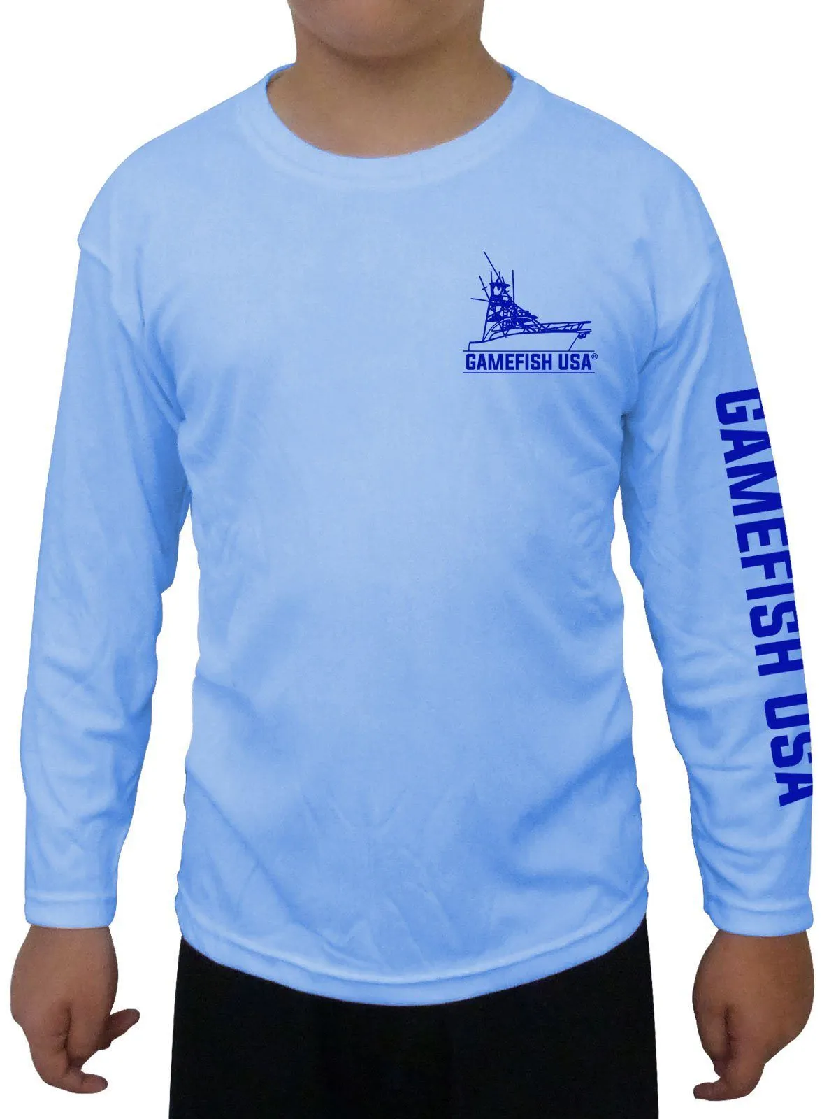 Kid's UPF 50 Long Sleeve Microfiber Moisture Wicking Performance Fishing Shirt Gamefish