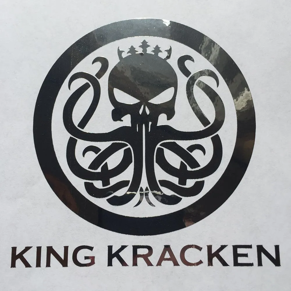 Kracken Chrome Skull Sticker