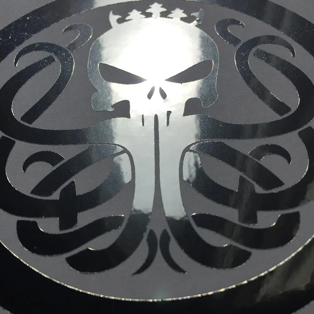 Kracken Chrome Skull Sticker