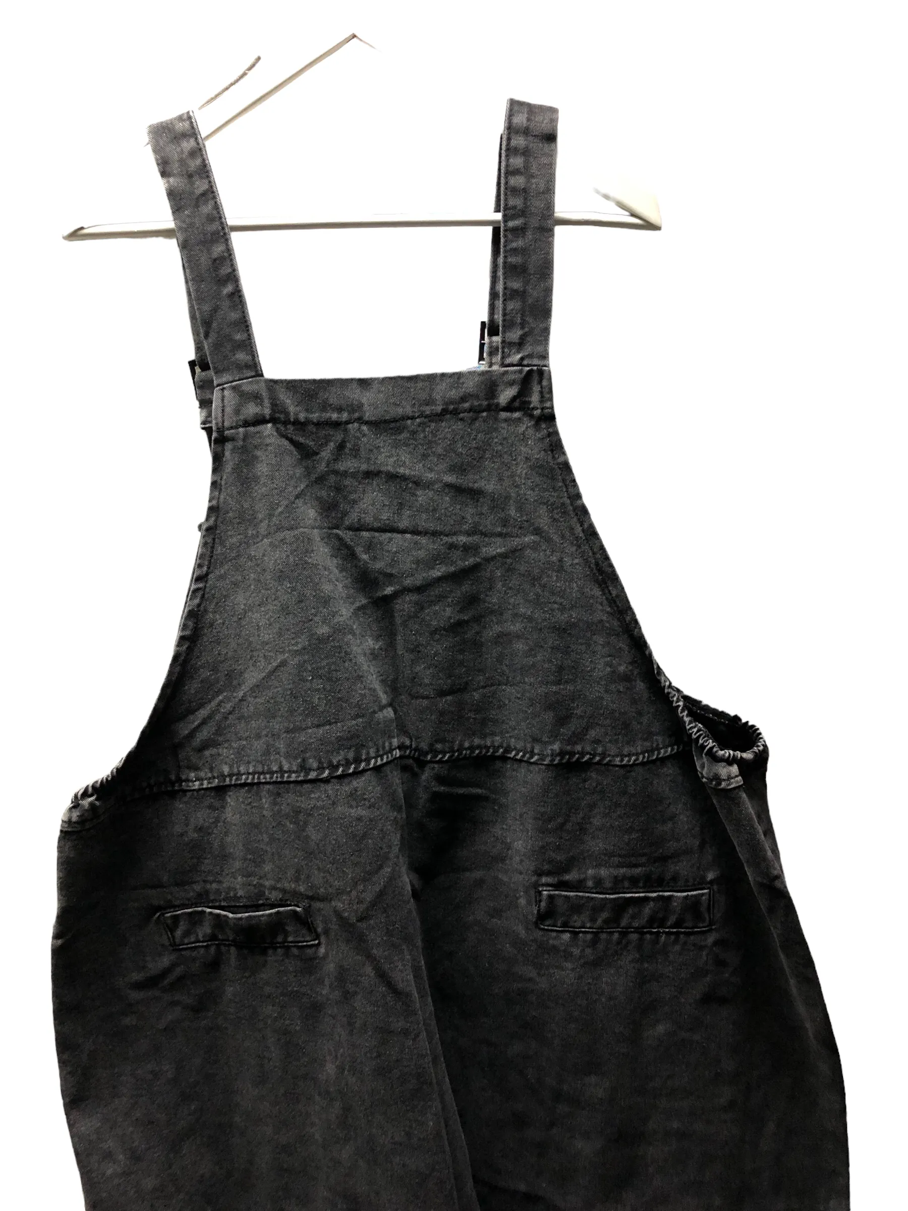 LAST PAIR Black Acid Wash Denim Overalls