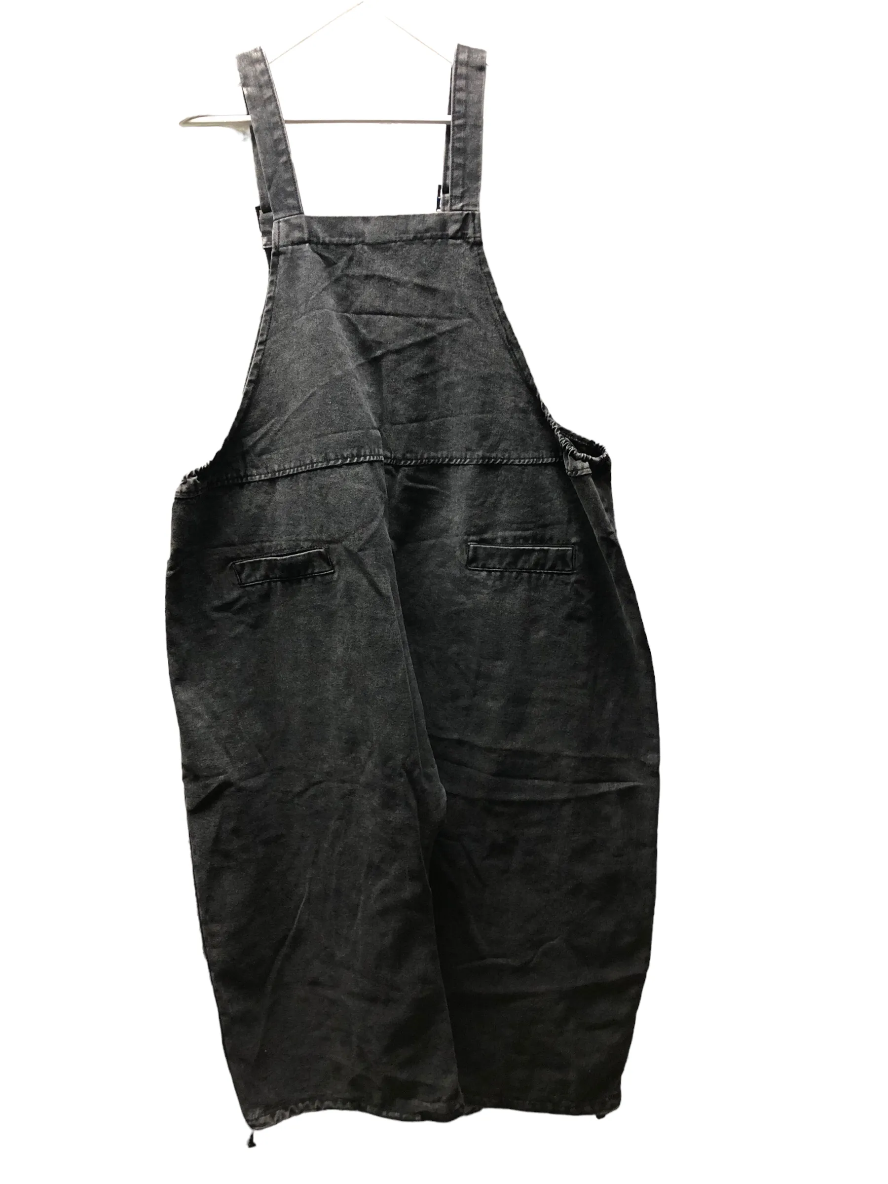 LAST PAIR Black Acid Wash Denim Overalls