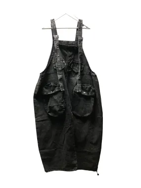 LAST PAIR Black Acid Wash Denim Overalls
