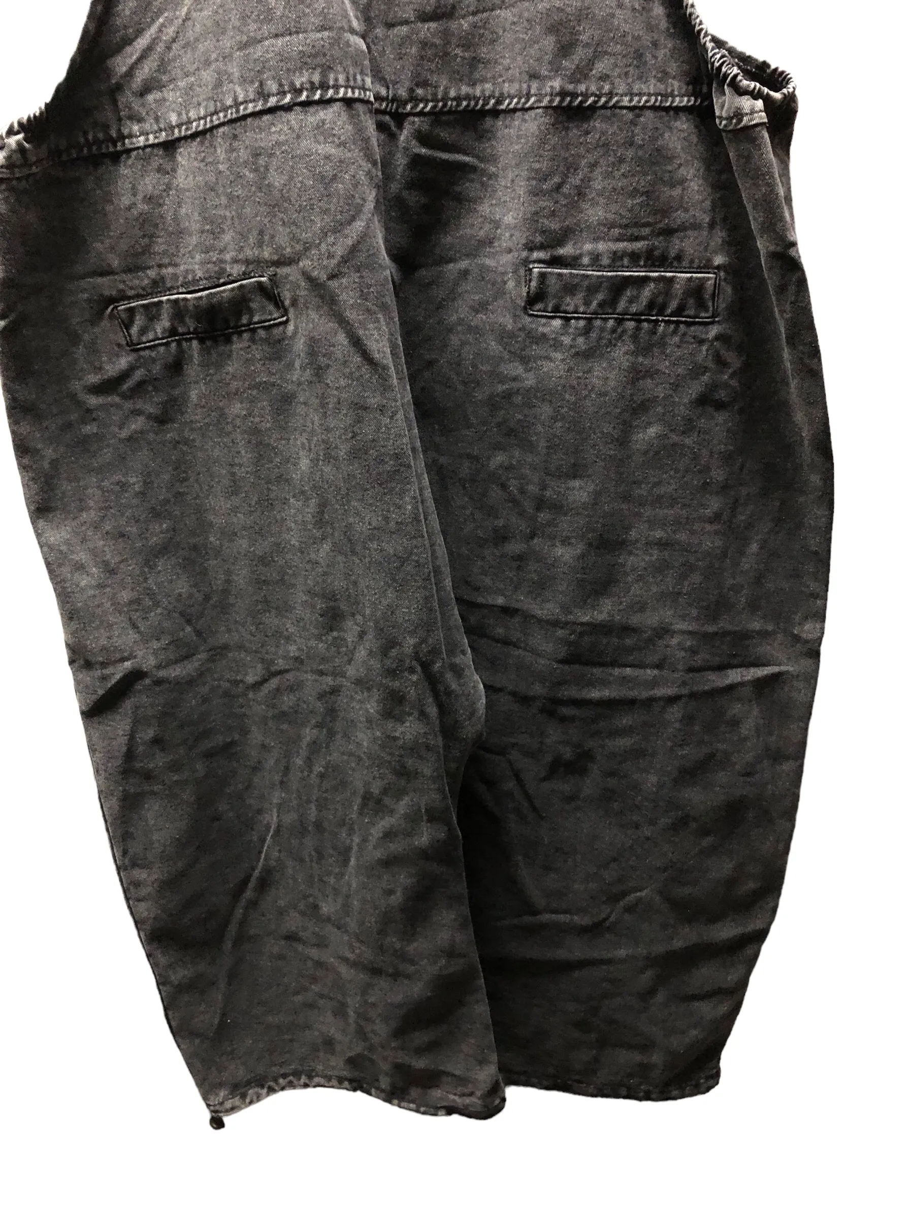 LAST PAIR Black Acid Wash Denim Overalls