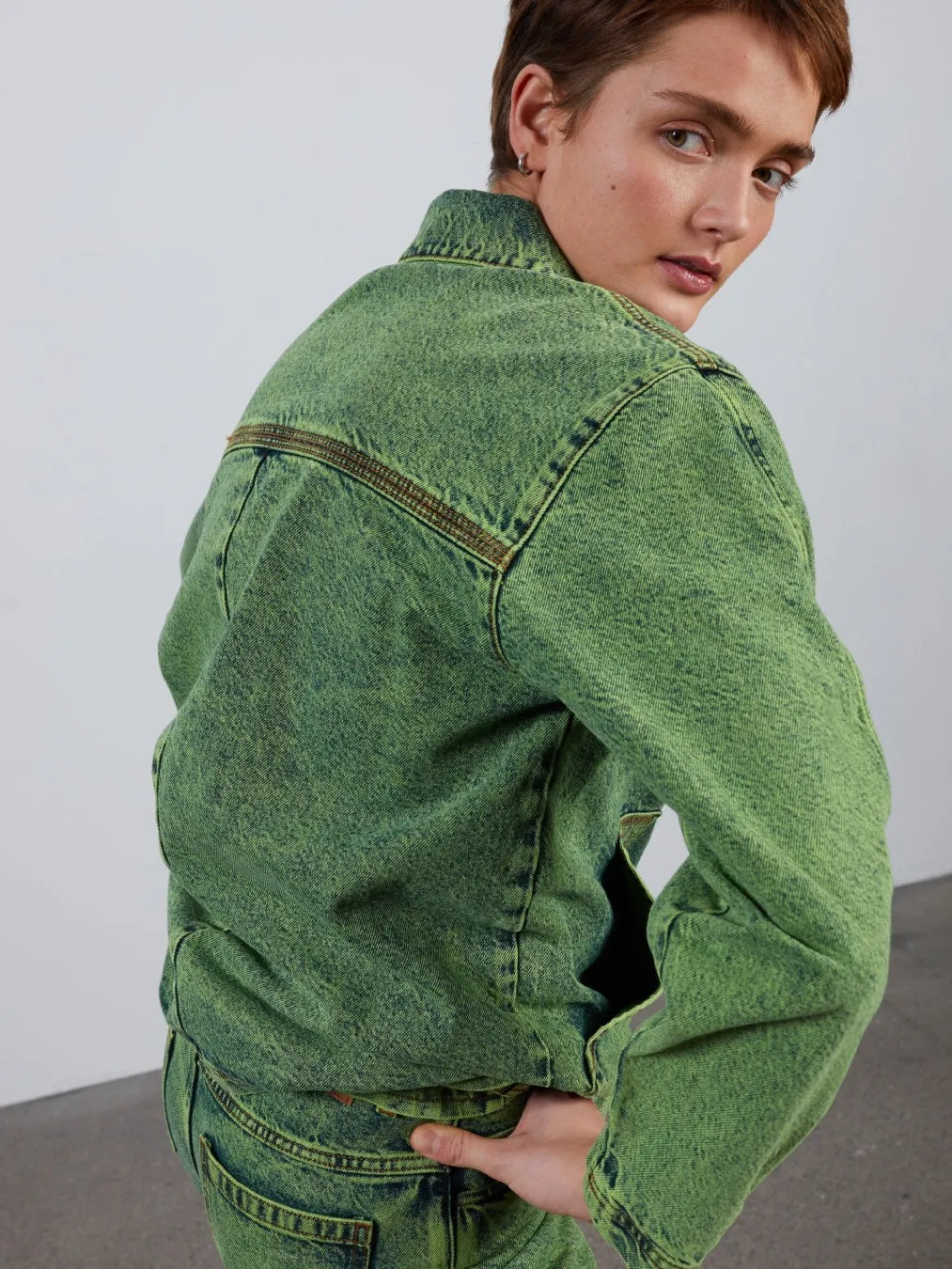 Leah Acid Denim Jacket