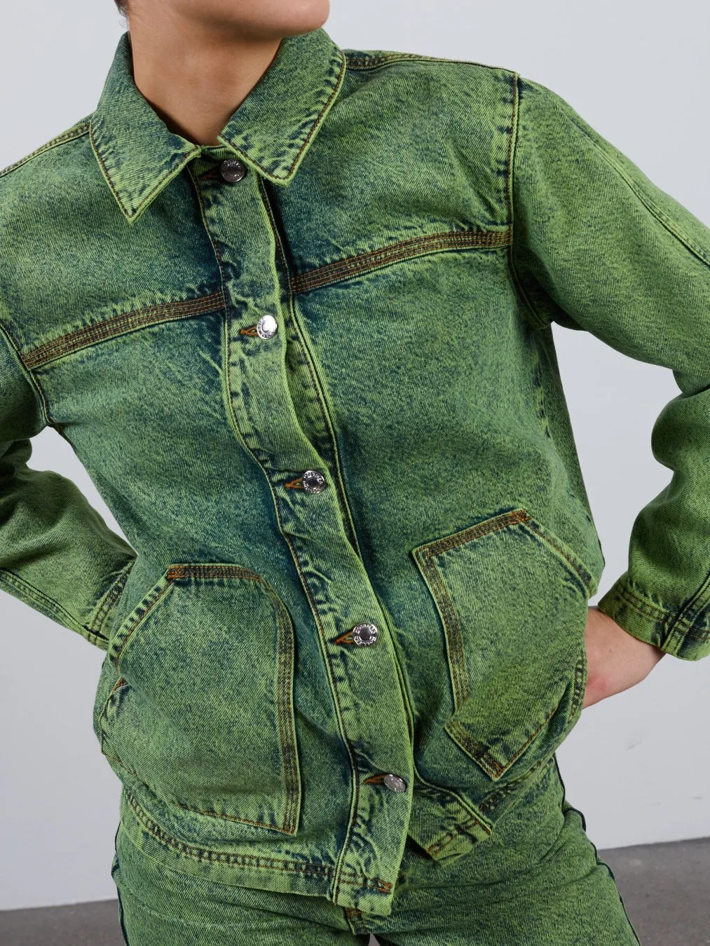 Leah Acid Denim Jacket