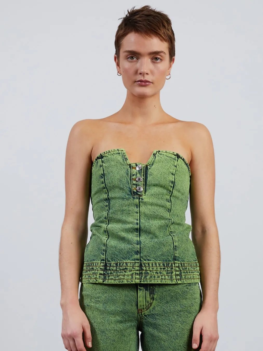 Leah Acid Denim Top