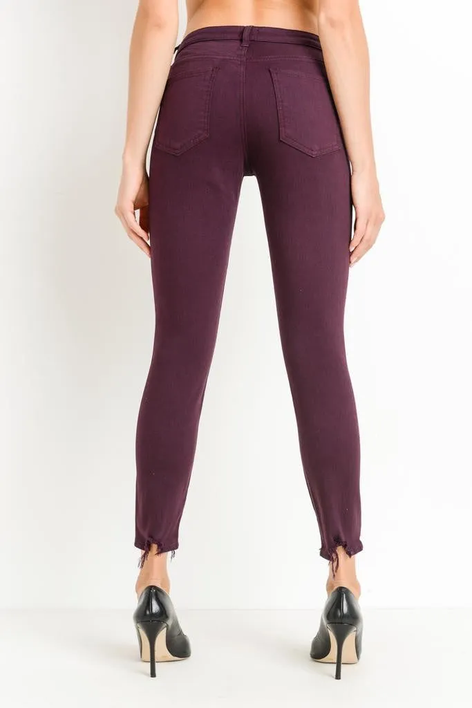 Maroon 5 Pocket Distressed Hem Skinny Stretch Jean