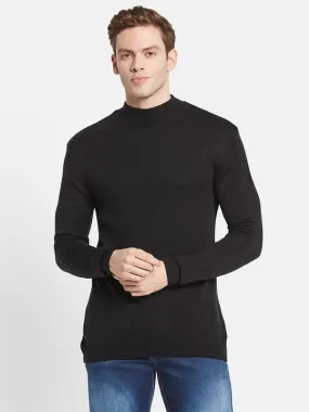 Men Black Solid Pullover