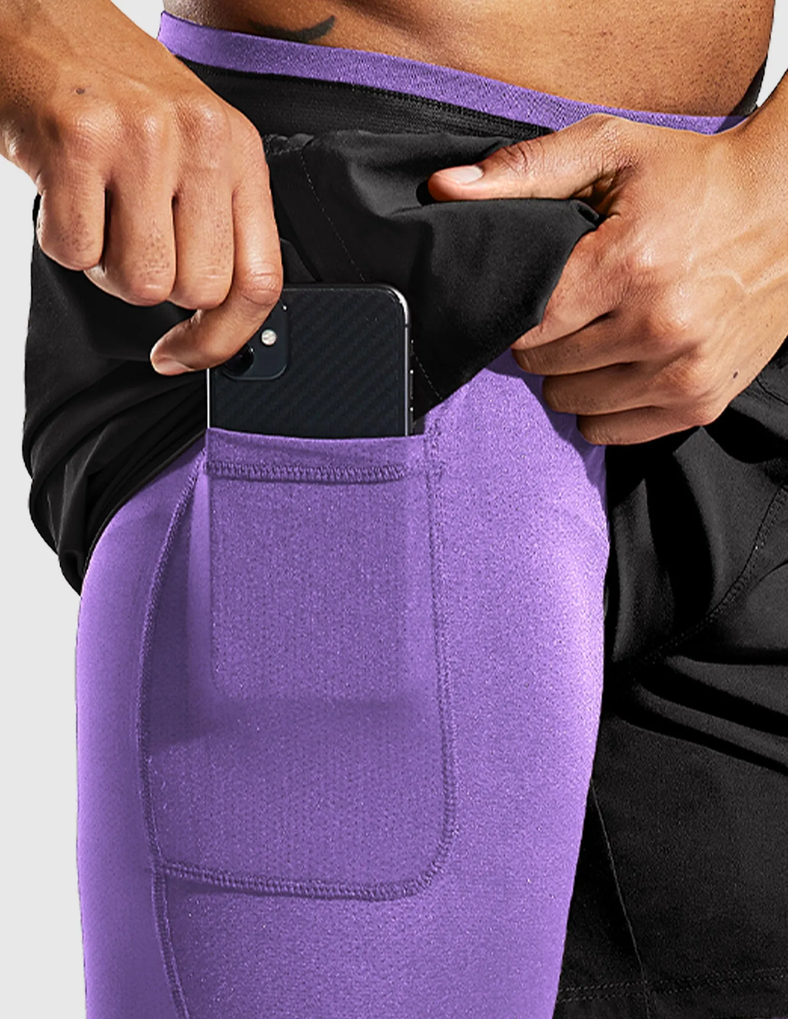 Men's 2 in 1 Running Shorts 5"