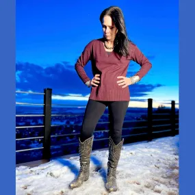 Merino V-Neck Sweater - Wine - Pendleton - SWP83
