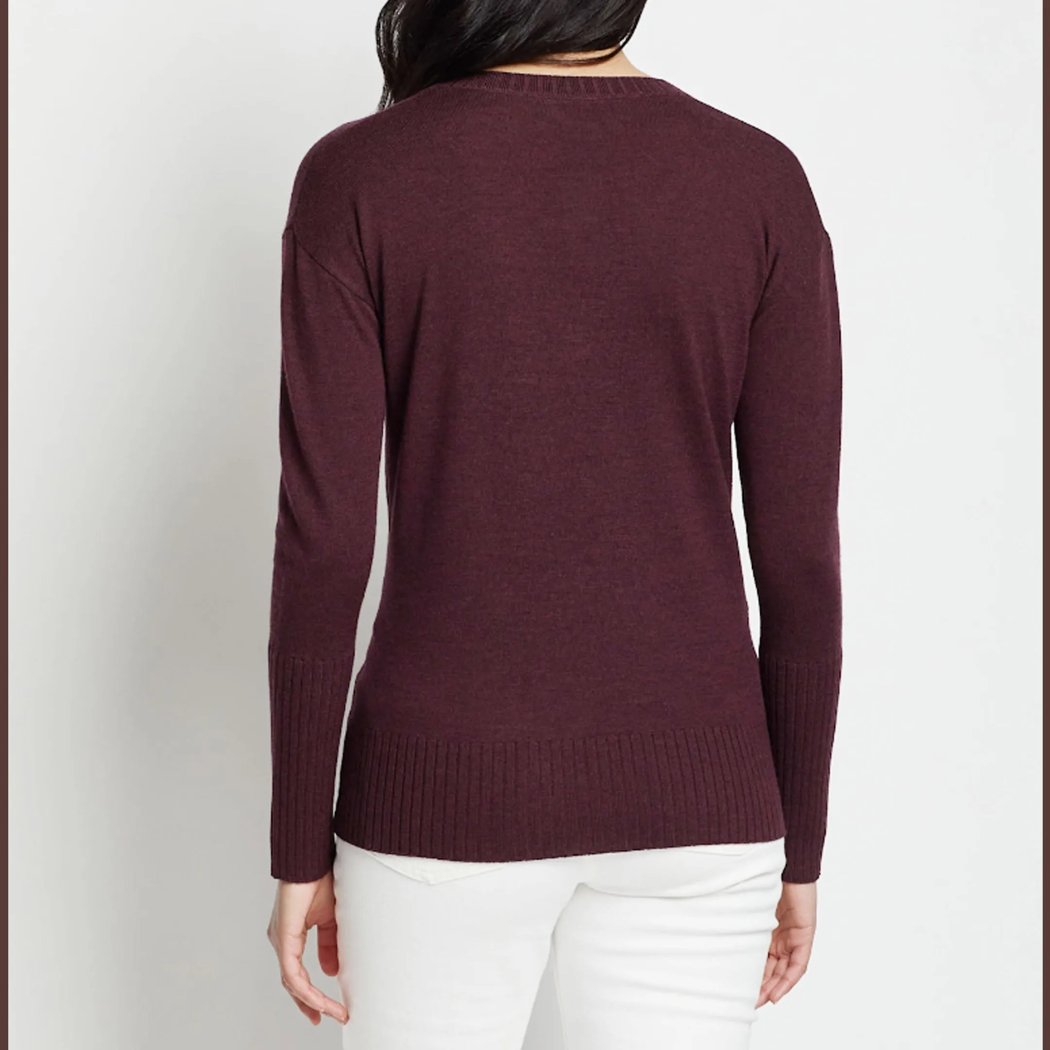 Merino V-Neck Sweater - Wine - Pendleton - SWP83