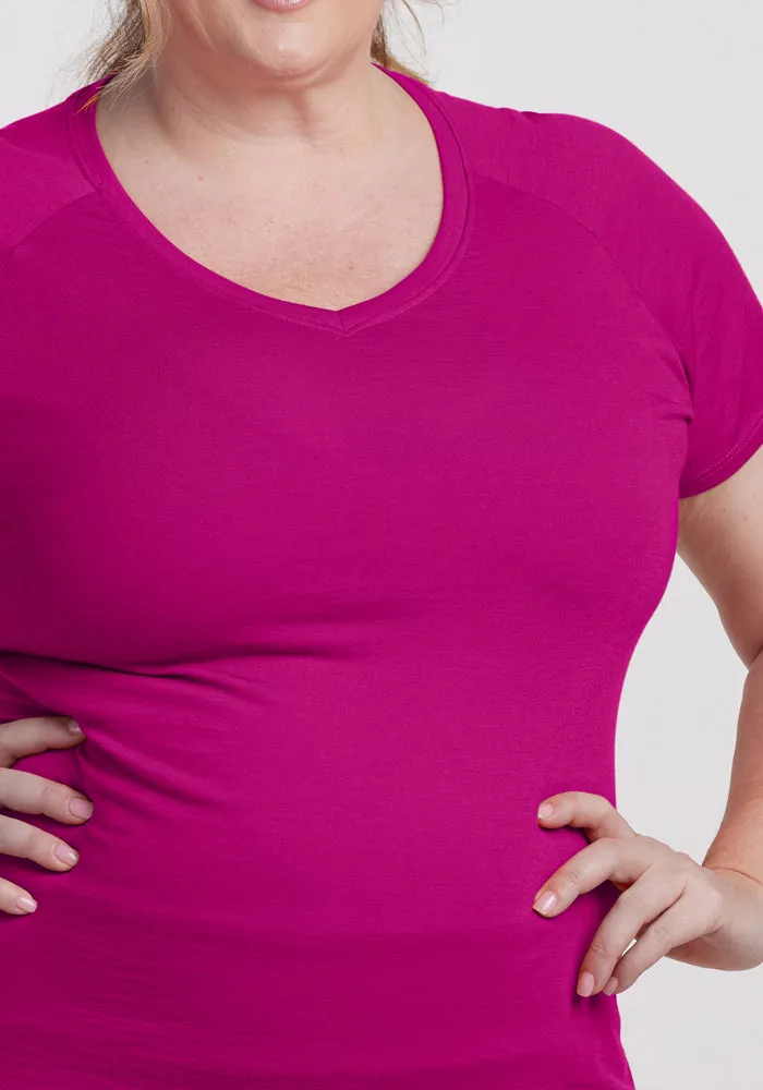 Mia V Neck - Berry Punch