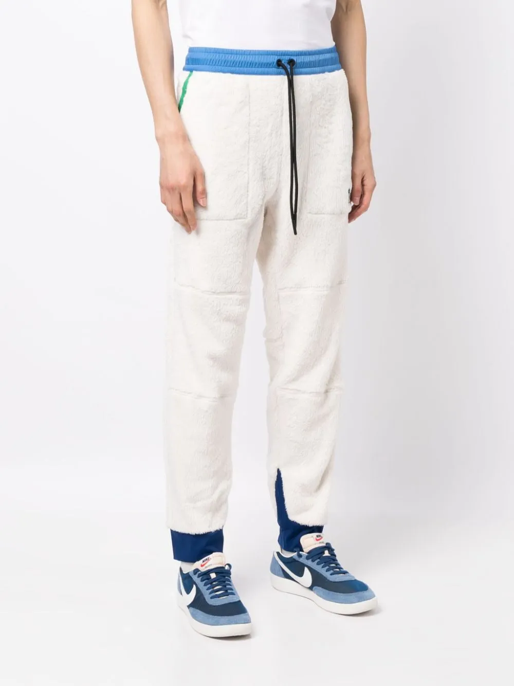 MONCLER Mens Grenoble Fleece Sweatpants Pants Size Small White Blue