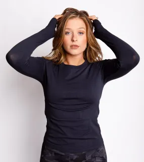 MONROE LONG SLEEVE COMPRESSION TOP - Black