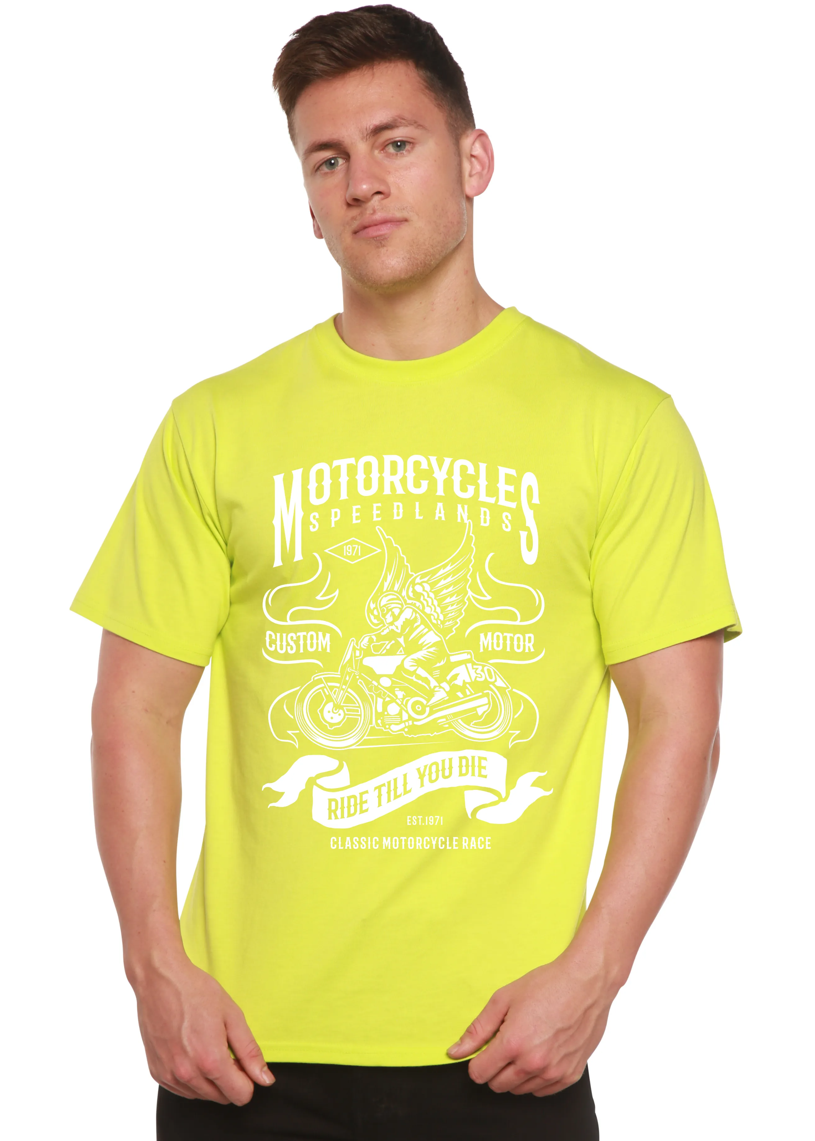 Motorcycles Men's Bamboo Viscose/Organic Cotton Short Sleeve Graphic T-Shirt