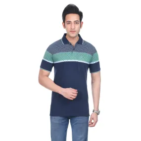Navy Wave Pocket Polo T-shirt