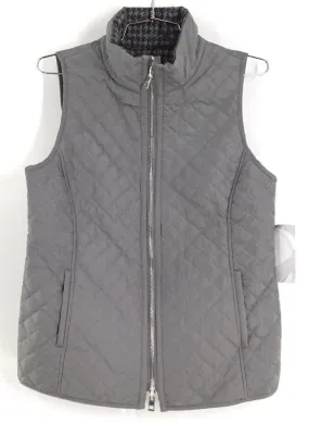NWT Chico's Women's Mockingbird Gray Reversible Quilted Vest - Size 4/6