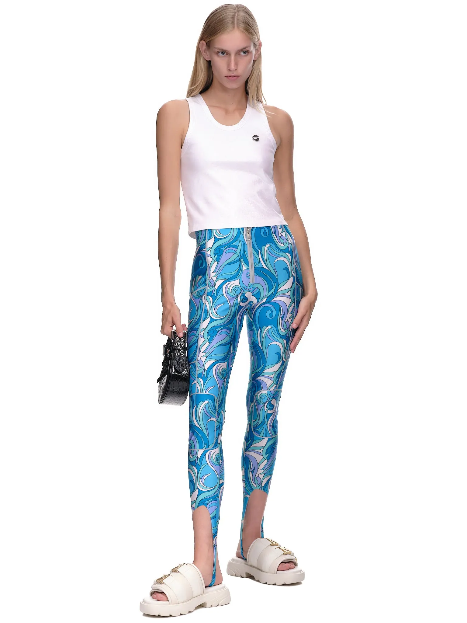 Paisley Print Stirrup Tights (COP-P02547-ACID-BLUE)